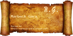 Marbeck Gara névjegykártya
